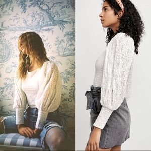 Free People Tea Time Jacquard Blouse